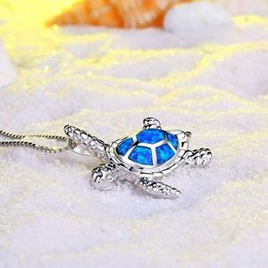 New Women Cute Sea Turtle Necklace Sterling Silver